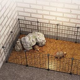 HEAVENGLOW Portable Pet Playpen Panel Cage Fence Metal Wire Guinea Pig Black Door-image-18