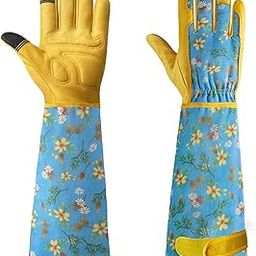 Velway Long Gardening Gloves for Women - Thorn Proof & Rose Pruning Forearm Protection Garden Gloves - Breathable Leather Long Garden Gloves Gifts & Tools for Gardener Yard Work Medium-image-43