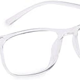 IMPLICIT® Transparent Fullrim Rectangle Power Reading Glasses With Blue Light Blocking & Anti Reflective Coating for Men and Women-image-0