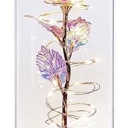 Plastic Rose Flower Gift, Rainbow Forever Rose In Glass Dome, Rose Light Up Flower, Personalized Gifts For Mom, Sisters, Friend, Women, Valentine'S Day, Birthday, Wedding (Rainbow Rose)-image-15