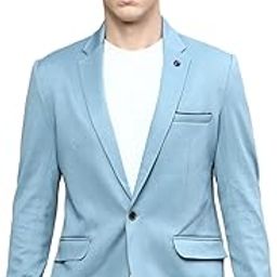 SHOWOFF Men's Notched Lapel Solid Beige Single-Breasted Blazer-LBR-5500_Beige-image-13