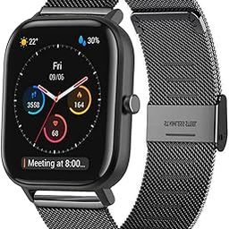 for Amazfit Bip Bands, ViCRiOR Quick Release Mesh Woven Stainless Steel Replacement Bracelet Bands Strap Wrist Band for Huami Amazfit Bip, Amazfit Bip lite, Amazfit GTS，Black-image-18