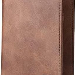 Vegan Leather Passport Holder Cover, Cruelty-Fee Leather Passport Case with RFID Blocking for Men and Women, fits 2 Passport Wallet and Case for Cards and Documents, Brown-37