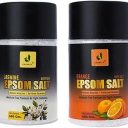 JAINIK | Epsom Salt For Muscle Relief, Relieves Aches Pain | Bath salt for Relaxation | Refreshing Body|Joint Soreness and Tired Muscles | No Color Added 450G (Pack Of 2) (Jasmine- Orange)-image-66