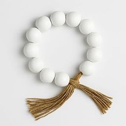 Cafting Dreams Wooden Bead Garland with Jute Tassels – Handmade Black Decorative Prayer Beads for Rustic, Boho, Farmhouse Home Décor – Table Centerpiece, Mantel, Vase Decor (White)-image-78