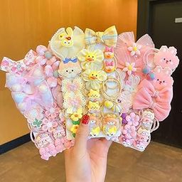 20 Pcs Elastic Hair Accessories Hair Rope Korean Version Ponytail Hair Ring Rubber Band Hair Tie Cute Animal Head Rope for women,girl and kids (PACK OF 20)-image-28