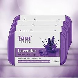 TAPI HERBAL Lavender Homemade Soap Handmade Natural Soap Bar with Essential Oils for Acne Control, Pimple Treatment, Dry Skin Relief & Tan Removal Suitable for All Skin Types (4)-12