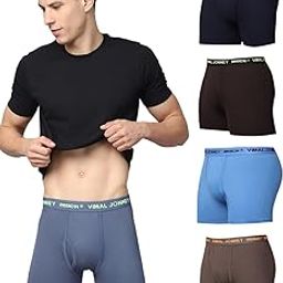 Cotton Outer Elastic Trunks for Men-Pack of 2-MACK638478-13