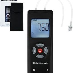 GAIN EXPRESS Professional Dual-Port Manometer, Handheld HVAC Gas Pressure Meter, Differential Pressure Gauge, Large LCD with Backlight-image-68