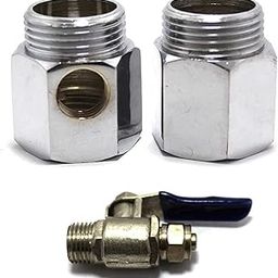 Sink Mixer Extend Fitting Hot & Cold for RO Water Purifiers - (Divider Fitting) with Brass Inlet Ball Valve for 1/4 inch Pipe Tubing RO-29