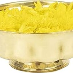 Spillbox Brass Urli Decorative Bowl Vessel with Hook, Home Decor Festive Gift Item, Diameter 16CM, Gold-image-72