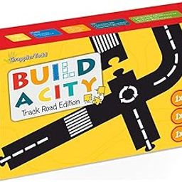 GrapplerTodd Road Track Set - 37 Pieces Fun Playing Puzzle Road Set, Premium Wooden Indoor & Outdoor Toys, Action Toys 2-9 Years-13