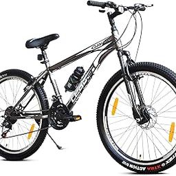 Leader Gladiator 26t Mountain Bike Multispeed (21 Speed) Gear Cycle | Free Pan India Installation| Front Suspension and Disc Brake (26T, Grey)-11