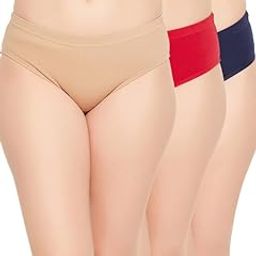 Women's Cotton Pack of 3 Mid Waist Hipster Panties with Inner Elastic - Multicolor-image-0