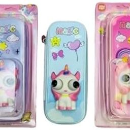 Unicorn Pencil case with 3 Different Colors and Cute Design, Silicon case Non breakable (Light Blue)-image-13