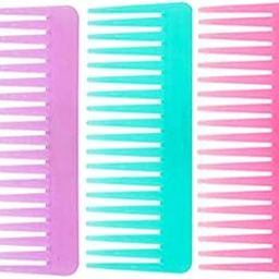 Teeth Shampoo Comb Large Hair kanghi for Women Detangling Comb Wide Tooth Comb for Curly Hair Wet Dry Hair, No Handle Detangler Styling Shampoo Comb (Multicolor) (15 cm Long) - Pack of 3-image-4