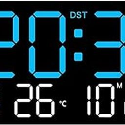 GHANU 9" LED Digital Clock Wall Clock with Date, Day, Temperature, Dual Alarm Clock, Adjustable Brightness, USB Powered – Ideal for Bedroom, Office, Seniors, Home Decor (Blue Light Black Body Frame)-image-10