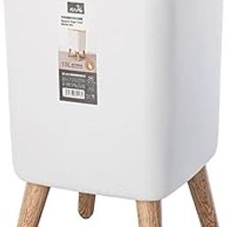 FURN ASPIRE Stylish Square Shaped Plastic Trash Can, Anti-Odour Modern Garbage Bin with Press Top Lid for Kitchen Bedroom Bathroom Living Room Office- 10Ltr.-image-45