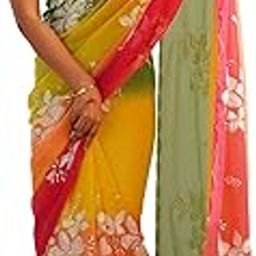 Women's Georgette Ombre Printed Saree With Unstitched Blouse Piece-38