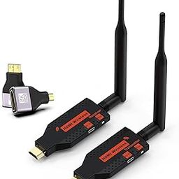 100M Wireless HDMI Transmitter and Receiver, Plug & Play Portable 2.4G/5G 1080P Wireless HDMI Extender Kit for Desktop, PC, TV Box, PS5/4 to TV/Monitor/Projector-27