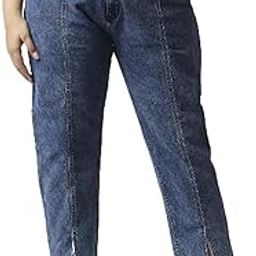 HIGH Star Women Plus Size Blue Mom-Fit Acid Wash Cropped Jeans-image-1