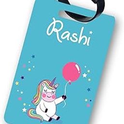 Customized Luggage Tag for Travel/School - Baby Unicorn Theme - Personalized Name - MDF 2.5 * 3.75" Multicolor - Single Side Print-image-68