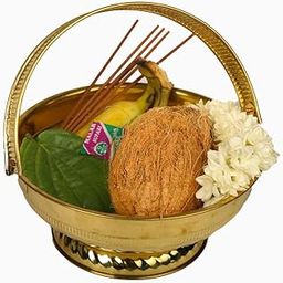5CSHOP Pooja Dolchi | Hanging Flower Basket | Flower Basket | Pital Fuler Saji | Podda Kata Saji | Poola Sajja | Pooja Article Holder-image-45