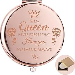 Lcoanriut Gifts for Women Compact Mirror, Rose Gold Compact Mirror Personalized Gifts for Her, Engraved Mothers Day Pocket Mirror, Romantic Birthday Gifts for Women Girlfriend Wife Daughter-image-26