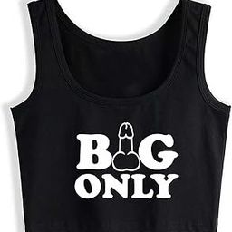 Big Dick Only Crop Top Sleeveless Cotton Woman Tank Top Slut Vest-46