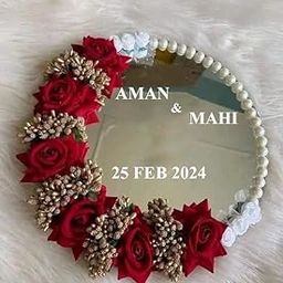 SOB Fashion Nikah Mirror for Bride and Groom - Wedding Shadi Mubarak Customised Mirror With Groom and Bride Name (MIRCUSRD06)-picture-28