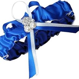 Wedding Garter Bowknot Faux Pearls Garter Blue for Lady Wedding Parties M | Garters | Bridal Accessories | Wedding & Formal Occasion-image-48