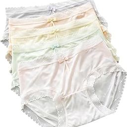 Soft Cotton Briefs for Women with lace and Bow Underwear Knickers Brazilian Ladies Hipster Panties Panty Multipack Pack of 3 Free Size Multicolour-image-36