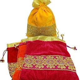 Velvet Lace Potli Batwa Bag Bridal Purse Women handbag Shagun Pouch Return Gifts-image-20