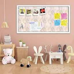 ArtzFolio Pink & Peach | Bulletin Board Notice Pin Board | Vision Soft Board Combo with Thumb Push Pins & Sticky Notes | White Frame | 24 x 12 inch (61 x 30 cms)-picture-22