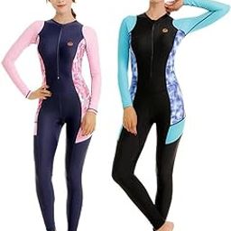 URBAN STORE Women Diving Wetsuit Sailing Suit Jumpsuit UV Protect Rash Guard S Blue-image-88