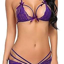 Lingerie Lace Babydoll 2 Piece Sexy Brasso & Net Blended Bra and Panty Sets-image-65