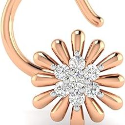 18KT Rose Gold and Diamond Nose Ring for Women-image-40