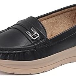 Women Comfortable Slip On Formal Loafer for Women | Stylish Fashion Moccasins Range | Cushioned Footbed Finish | Flexible | 1 Inch Heel Height| Formal Office Wear Shoe-image-85