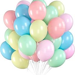 Propsicle Rubber Pastel Multi Colour Metallic Latex Balloons Packet of 50 Pcs For Kids Birthday Baby Shower Pastel Rainbow Theme Party Decoration Items Kit-image-84