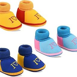 Soft Comfortable and Skin Friendly Slip-On Cotton Casual Winter Booties for 0-9 Months Baby Boy & Baby Girl Combo Set Pack of 3-image-19