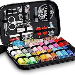 GWARKL Stitching Accessories 206 Sewing Kit Sewing Cotton Thread Box Set Tailoring Tools Complete Combo with Accessories Scissors, Thread, Needle Home aari Work Materials kit Box Home Travel Use-34