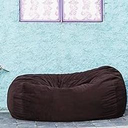King Comfort 4ft Velvet Bean Bag Cover Without Beans with 1 Year Warranty | Lounge Chair Cover for Home, Office, Bedroom, Hall | Capsule Type Bean Bag, Choclate Brown-26