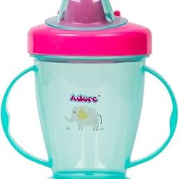 Adore Plastic Birdy Leakproof Spout Sipper for Baby with Handle | 250Ml Baby Water Bottle for 6 to 12 Month Baby | Anti Spill Drinking for Kids | Sipper Cup for Baby & Toddlers (Blue)-picture-20