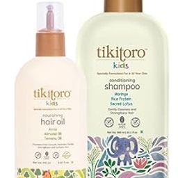 Tikitoro Kids Haircare Combo Nourishing Hair Oil & Conditioning Shampoo, 100% Vegan Promotes Hair Growth, Conditions Hair & Scalp, No Paraben & Sulphate (150 ml x 1 & 300 ml x 1)-image-73