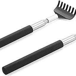 Woogor COMBO Pack of 2 PCS Small Adjustable Portable Extendable Back Scratcher Handheld Massager Stick Metal Stainless Steel Telescoping Itching Stick Tool (2 Pcs Multi Color)-image-50