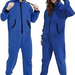 Adult Onesie Hooded Jumpsuit Family Couples Matching Pajamas Zipper Sleepwear One Piece Christmas Loungewear-image-18
