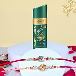 VOKKA Rakhi Gift for Brother – 1 Unisex Deodorant 150ml Travel Vibes with 2 Rakhis | Royal Mandala & Sunshine Rakhi | Raksha Bandhan Combo Set for Bhaiya & Bhabhi-image-101