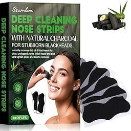 BEAMBOX Blackhead Pore Strips (PACK OF 10) Nose Strips for Black Head Remover,Deep Cleansing Charcoal Strips with Instant Blackhead Removal,Natural Charcoal Pore Cleaner & Minimizer-image-95