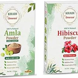 khadi Omorose Hibiscus and Amla Powder, Natural Hair Care Powder | 400 gram | 200gram each-49
