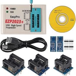 EZP2023 USB Programmer for EEPROM Flash - High Speed With 5 Adapters - Support 24 25 93 95 Bios for Windows - Better Than EZP2019-97